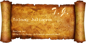 Tolnay Julianna névjegykártya